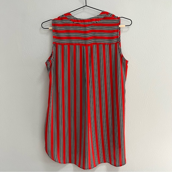 Rose + Olive Sleeveless Burnt Orange Stripe Tunic - Picture 2 of 8